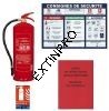 Kit Basic (sans risque électrique) comprenant extincteur 6L + support + plaque + consigne + registre