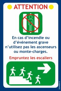 Consigne "empruntez les escaliers" Droite