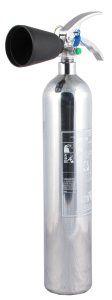 Extincteur 2 kg (CO2) dioxyde de carbone chromé argent NEUF 