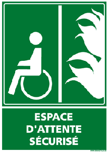 Panneau Espace d' Attente Sécurisé en PVC classe M1 100 x 100 mm