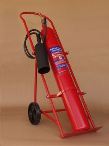 Extincteur 10 kg dioxyde de carbone (CO2) + Chariot sur Roues