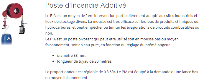 Lance bas foisonnement DN33 pour PIA