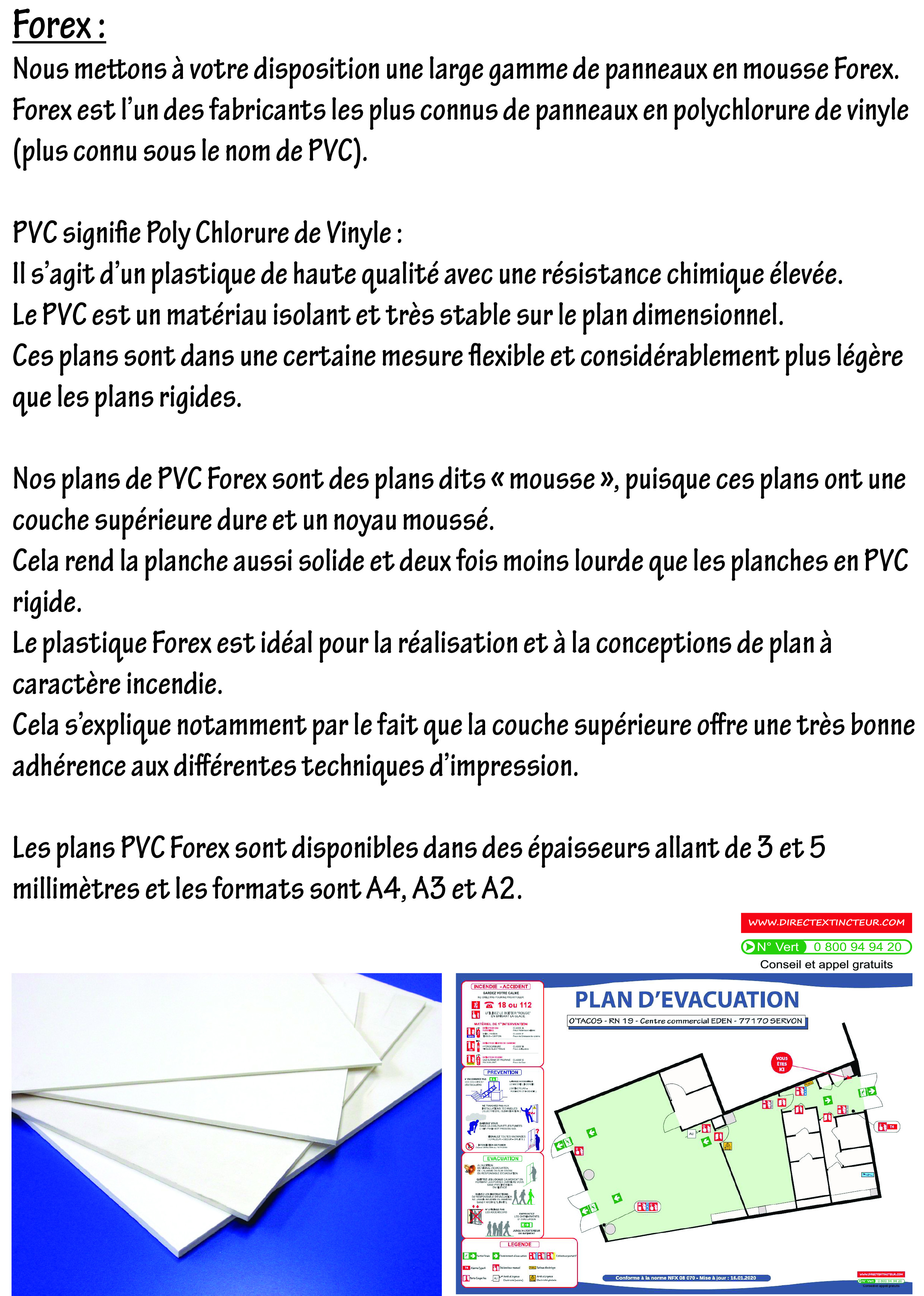 Plan d'évacuation + cadre alu format A4 + consignes