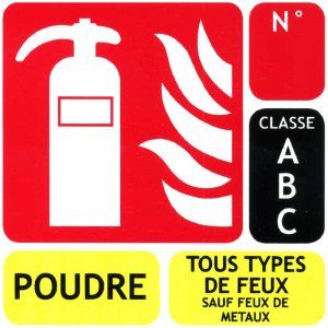 plaque poudre ABC 75 x 100 mm